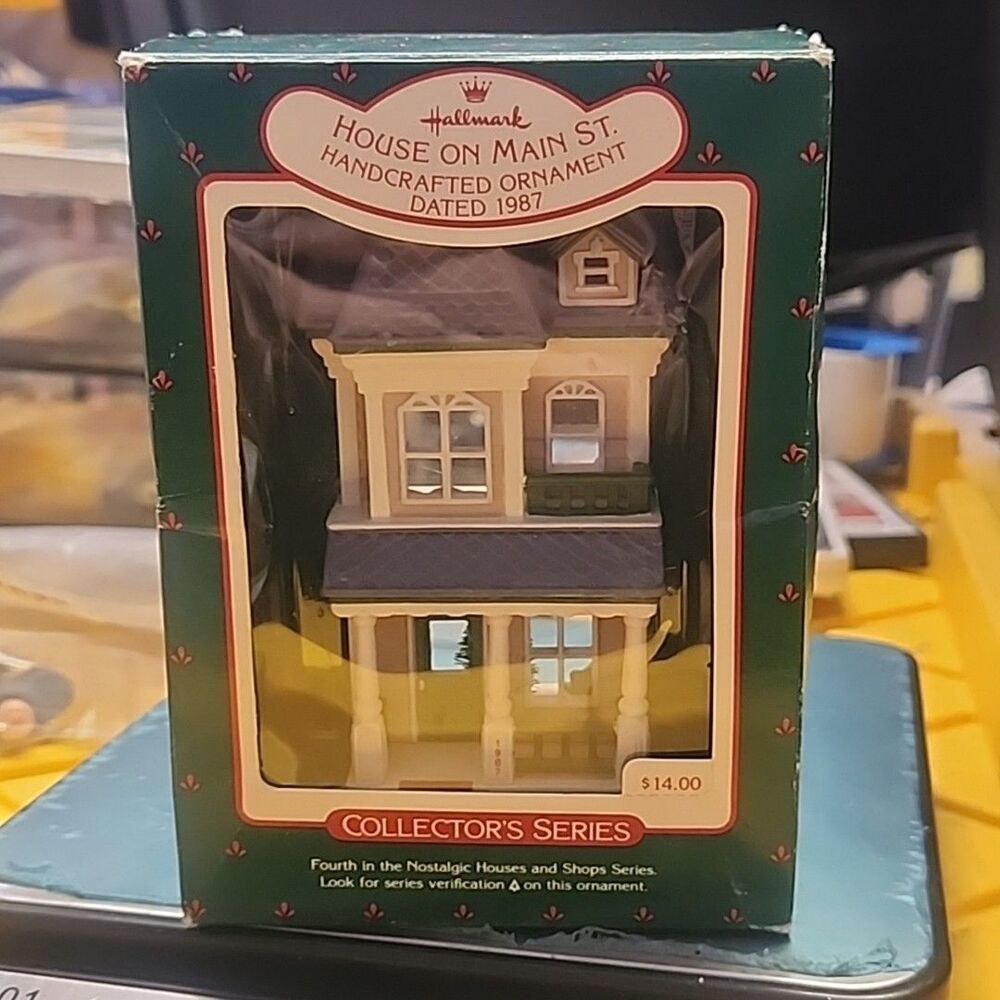 NIB  Hallmark 1987 House on Main St. Nostalgic Houses Shops Christmas Ornament